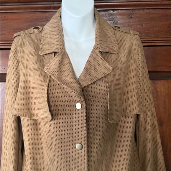 Chico’s Neutral Foil Perforated Jacket Size 0 (Small/4) - Picture 3 of 4